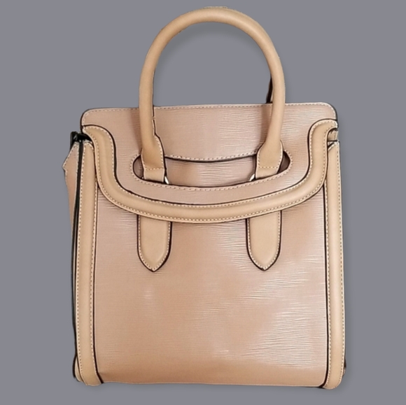 Handbags - Tan Faux Leather Extra Large Shoulder Tote Bag With Removable Strap